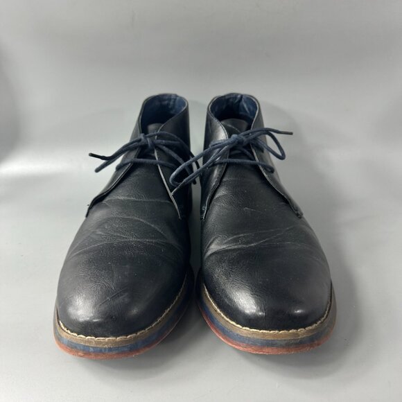 Adolfo Black Leather Ankle Boots, Men\'s Size 10.5
